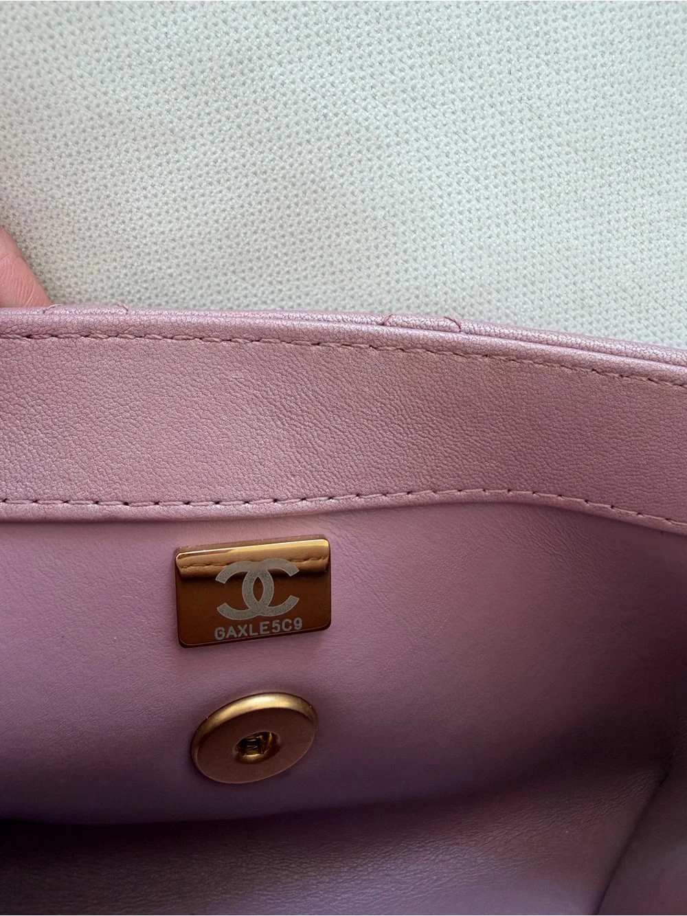Authentic CHANEL Quilted Mini Pearl Flap Bag in Pale Pink